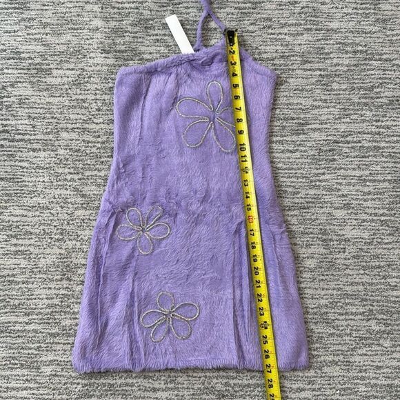 NWT For Love & Lemons Finley Mini Dress in Purple Fuzzy Medium Revolve - Picture 10 of 14